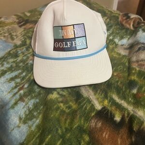 Men golf rope hat  - White and Blue